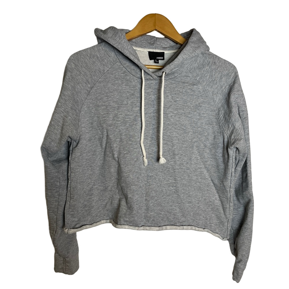 Aritzia Wilfred Womens Crop Hoodie S Gray Pullover Sweatshirt Loungewear Sporty